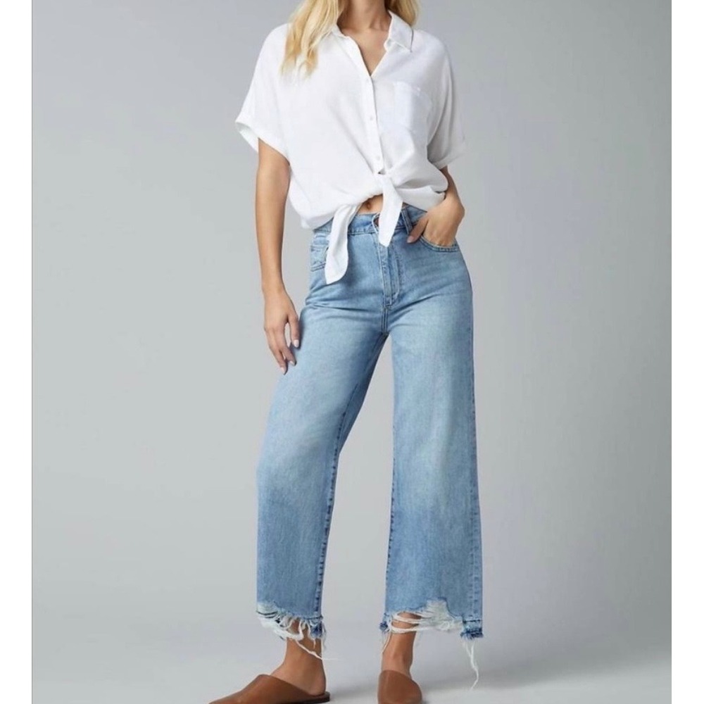 NWT DL1961 Hepburn Wide Leg Jeans High Rise Vintage in Slate Size 28 Denim